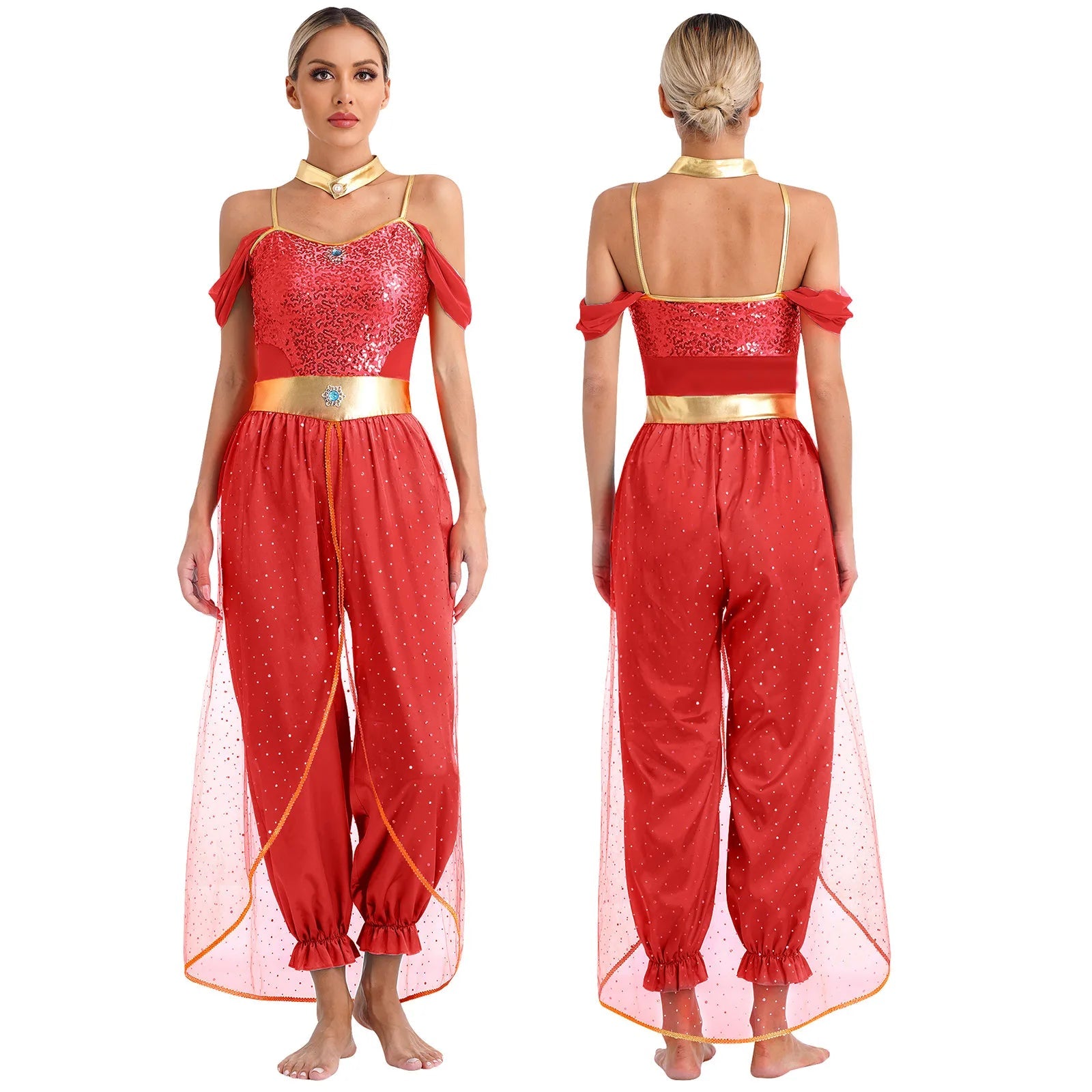 Damernas Prinsesskostym Orientalisk Design Lätt Material 6