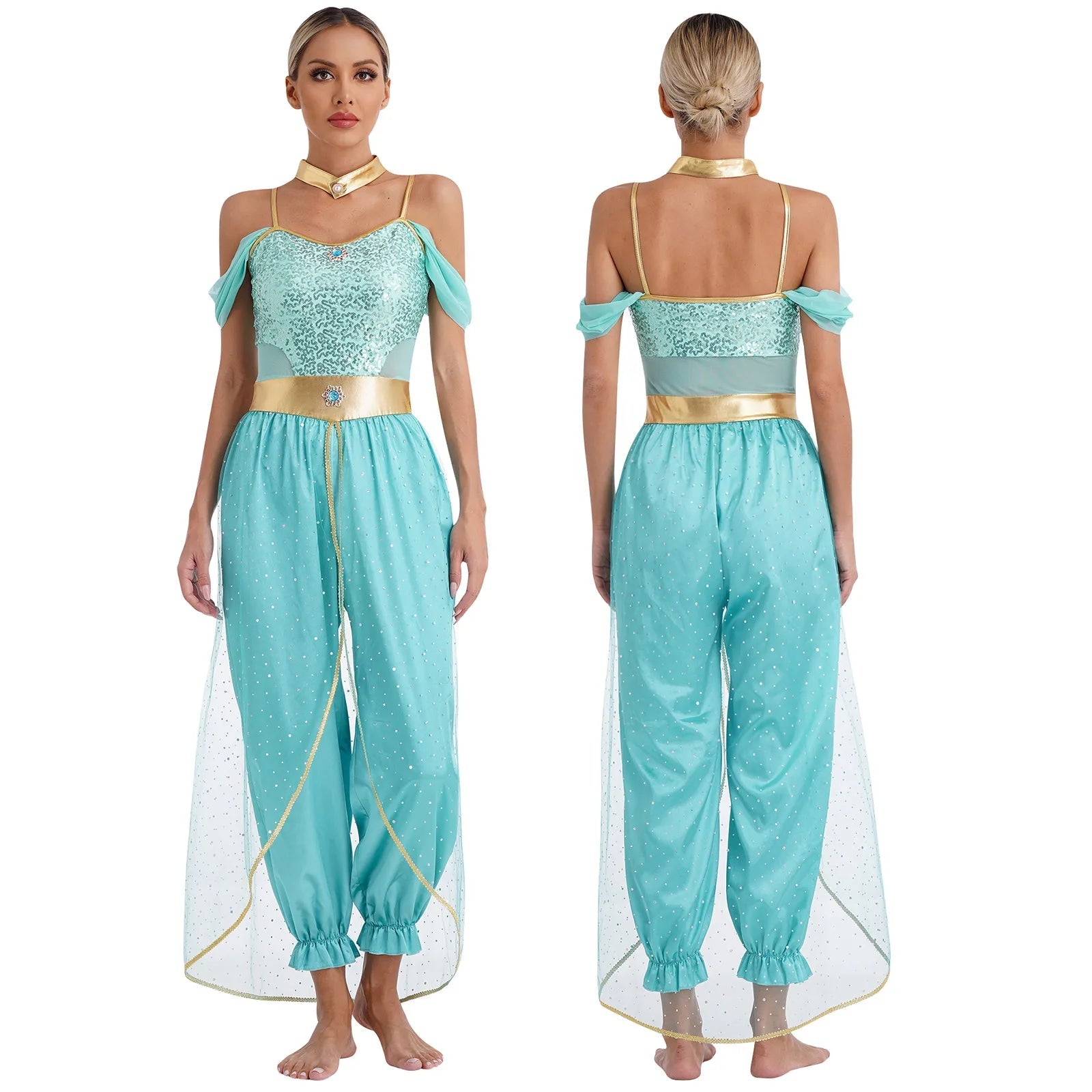 Damernas Prinsesskostym Orientalisk Design Lätt Material 7