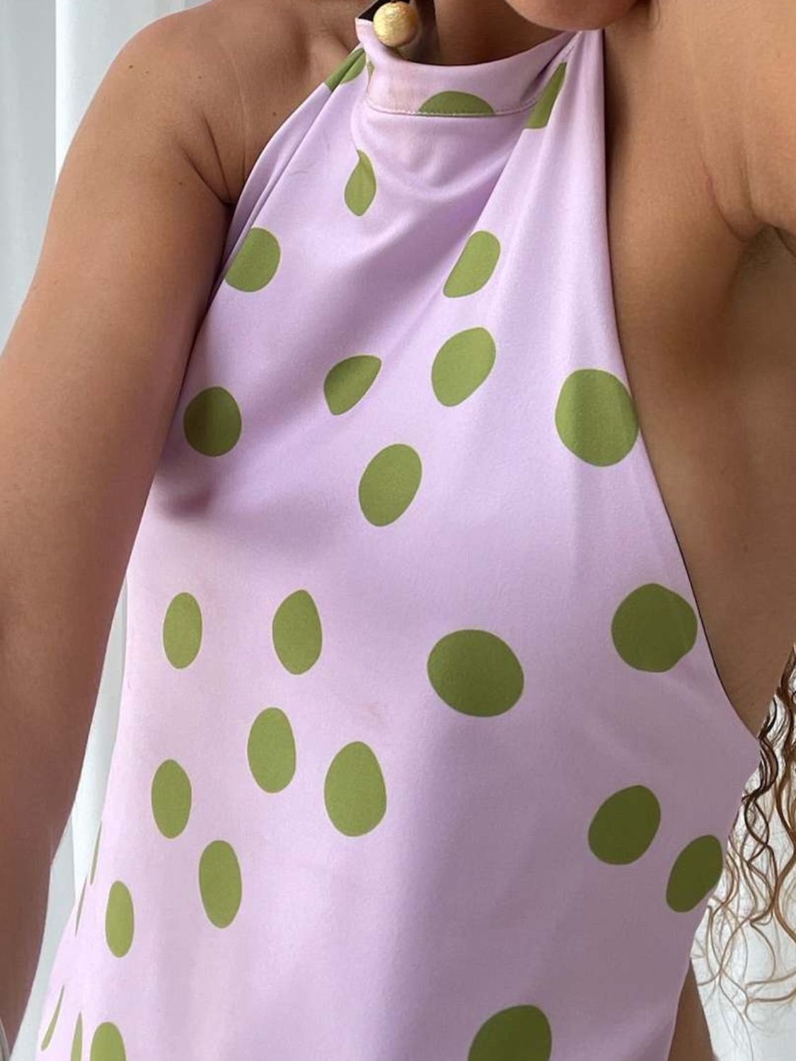 Damernas Tank Top Halterneck Tryckt Rygglös 2