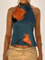 Damernas Tank Top Halterneck Tryckt Rygglös 9