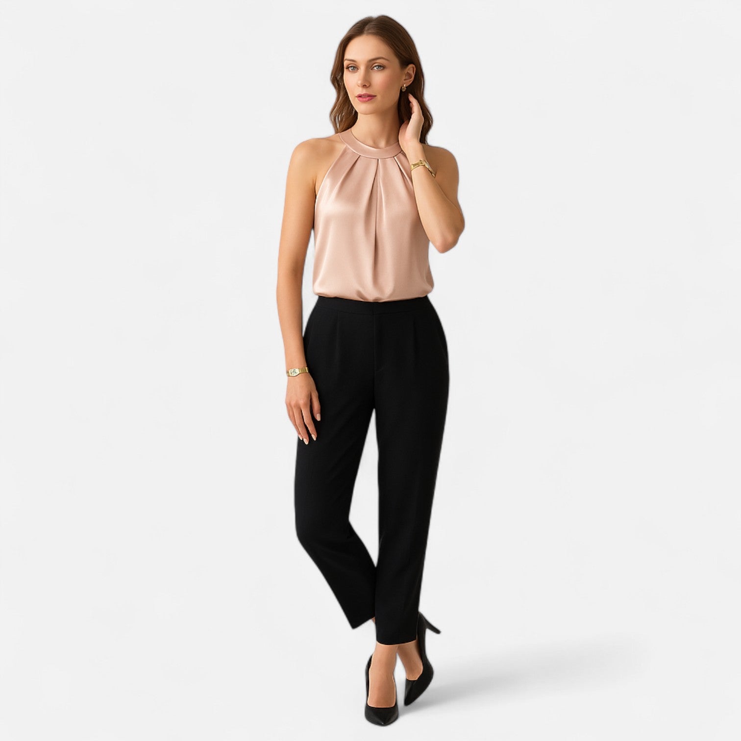 Damernas Tanktop Plisserad Front Draperad 2