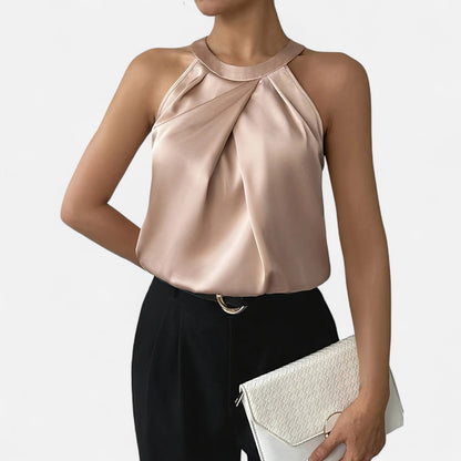 Damernas Tanktop Plisserad Front Draperad 5