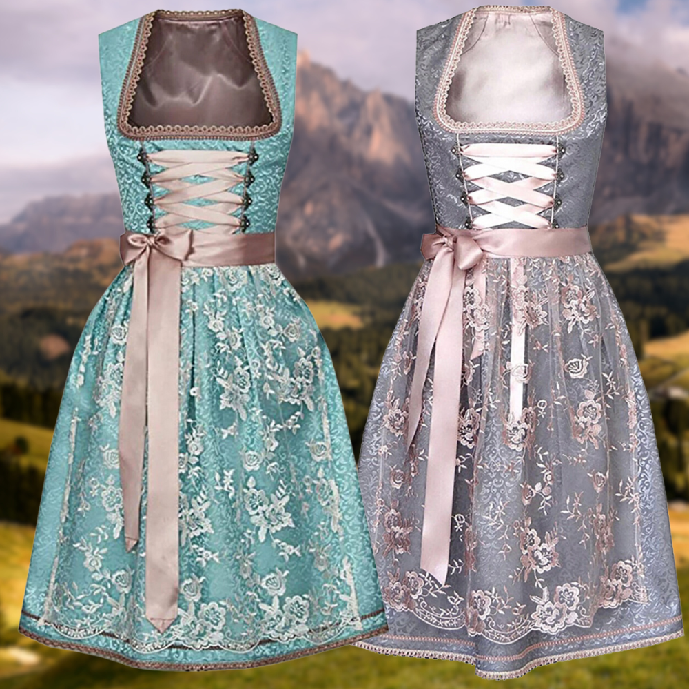 Damernas Traditionella Dirndl Klänning med Blus för Kulturella Evenemang 0