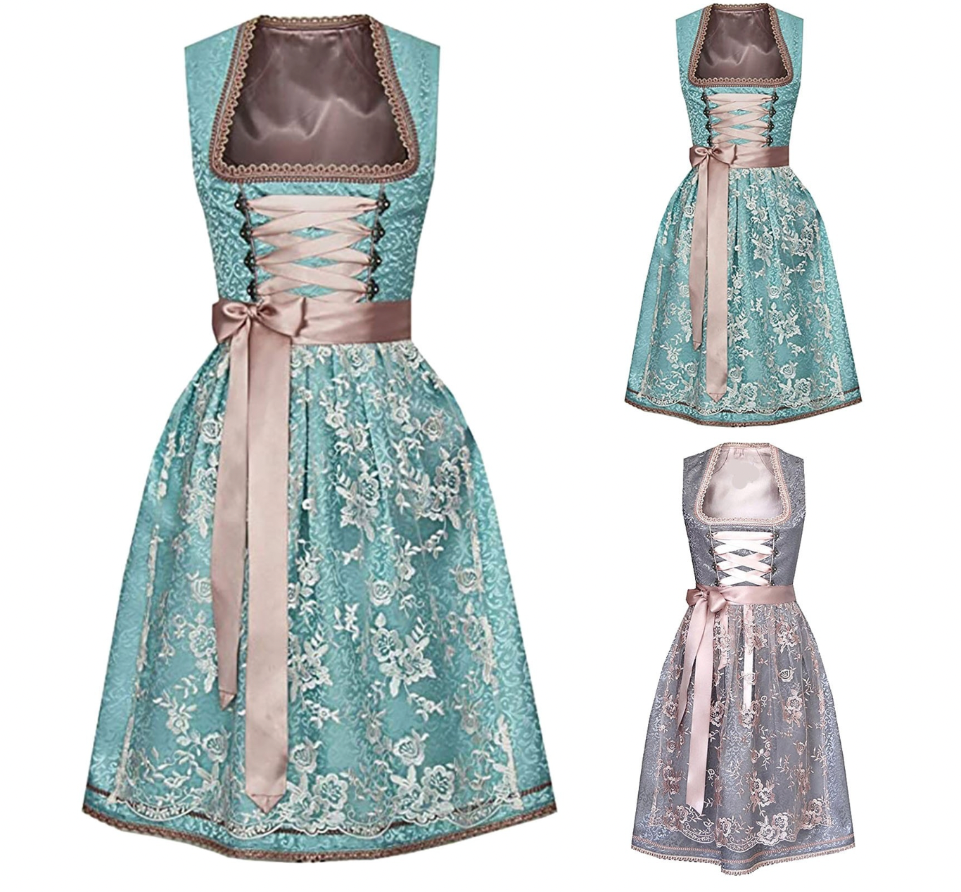 Damernas Traditionella Dirndl Klänning med Blus för Kulturella Evenemang 2