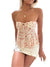 Damernas Tube Top Blommönster Baklänges Snörning 0
