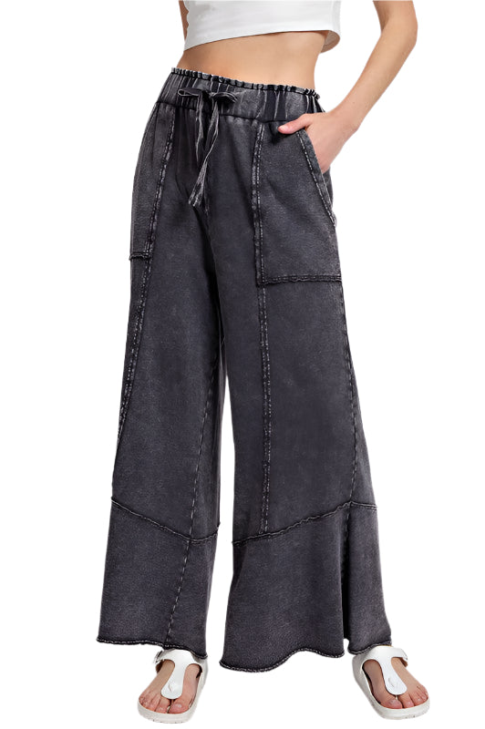 Damernas Vida Byxor Mjuk Terry Knit Elastisk Midja 0