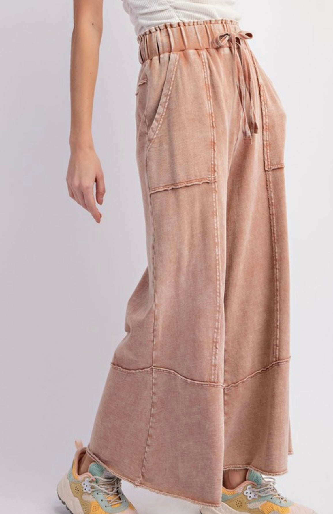 Damernas Vida Byxor i Terry Knit Mineralvaskad 1
