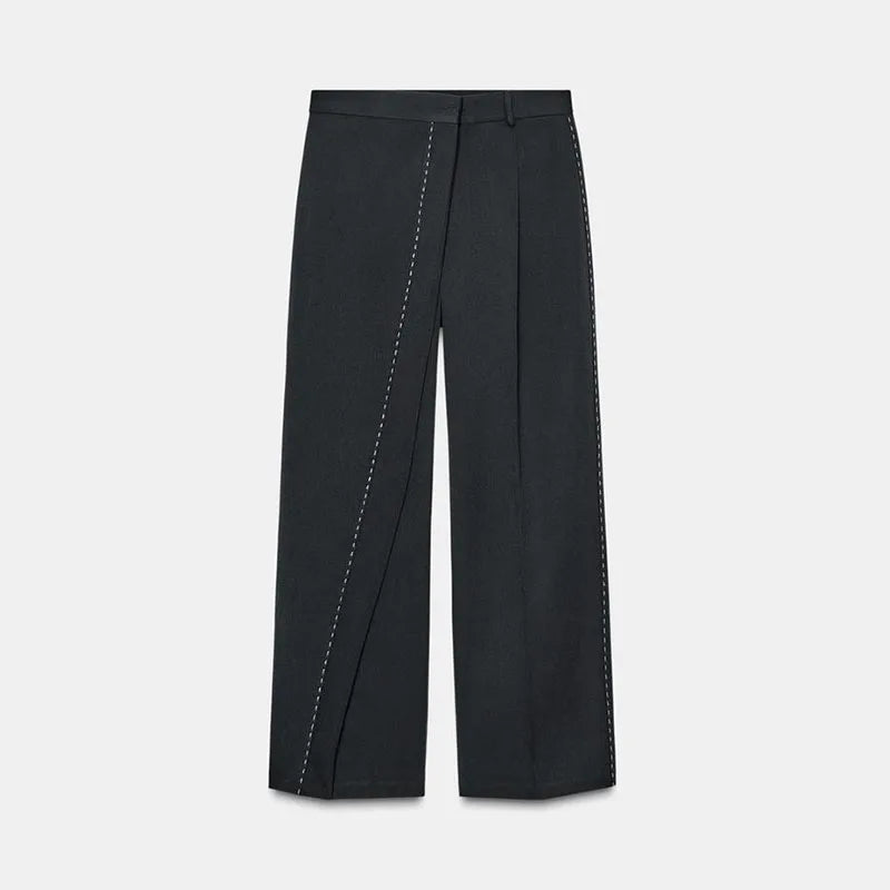 Damernas Vintage Blazer och Byxset med Hög Midja 7