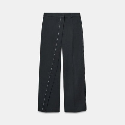 Damernas Vintage Blazer och Byxset med Hög Midja 7