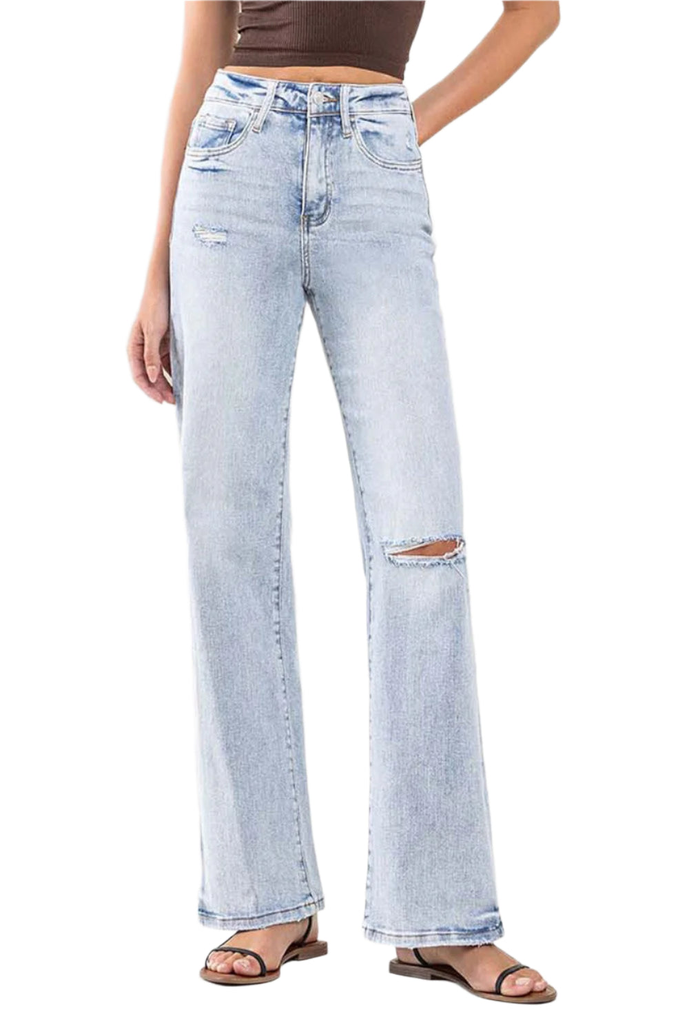 Damernas Vintage Super Hög Midja Flared Jeans 0