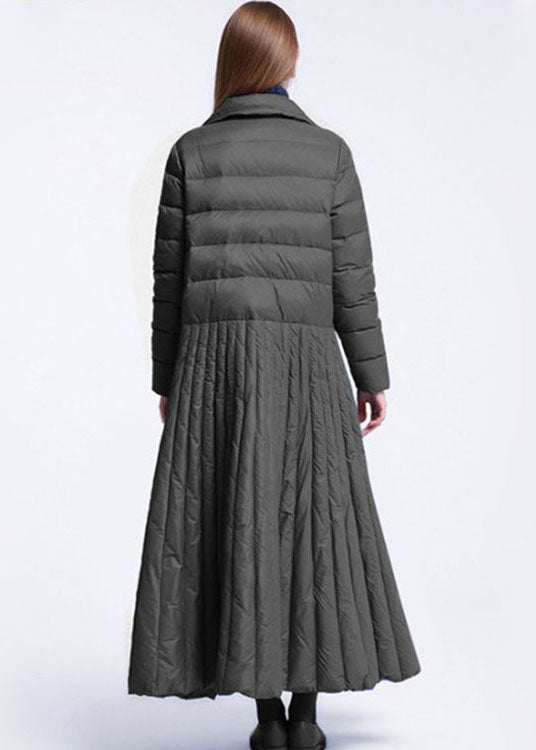 Damernas Vinterkappa med Fickor och Rundad Design 2