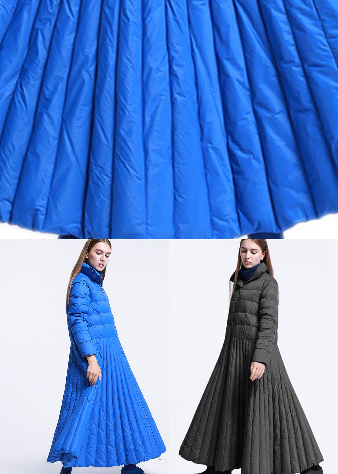 Damernas Vinterkappa med Fickor och Rundad Design 4