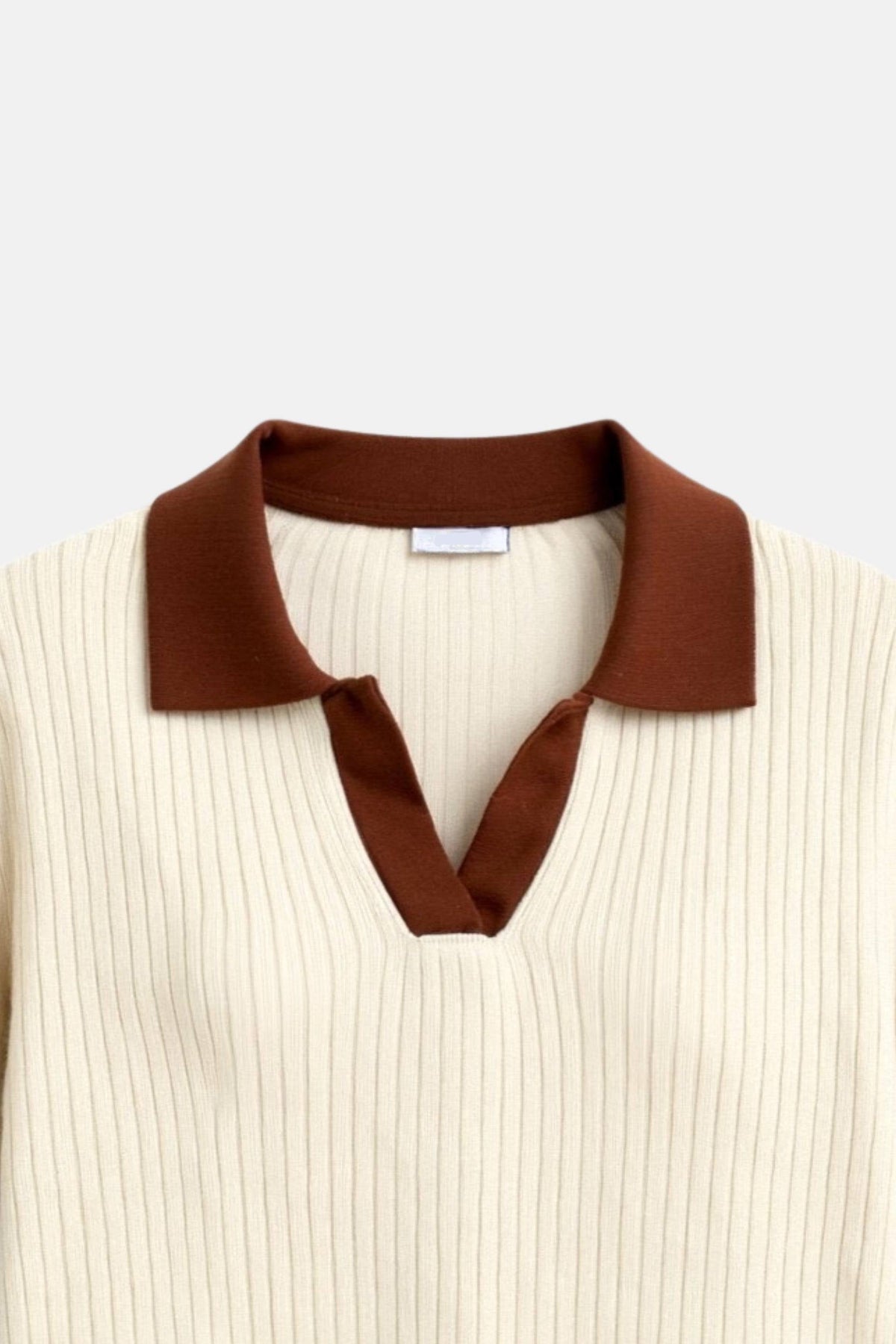 Damers Polo med Färgblock och Notched Krage 6