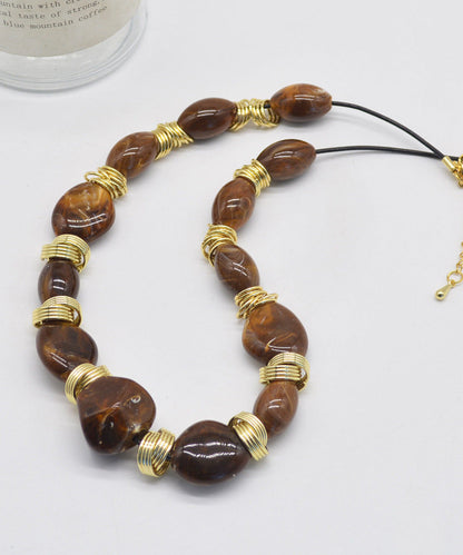 Damhalsband Boho Asymmetrisk med Pärlor 1