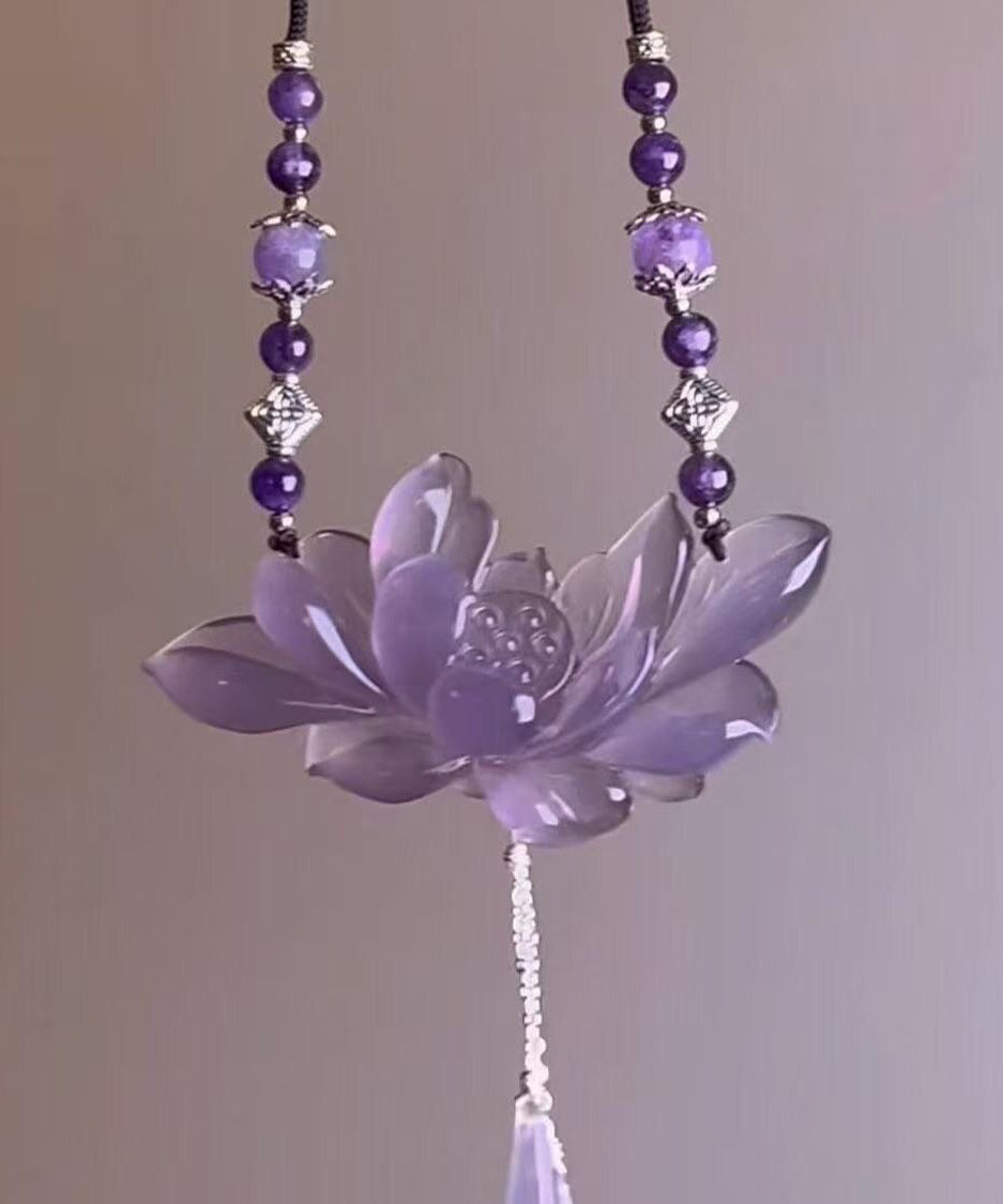 Damhalsband med Lotus- och Pärldetalj Retro Stil 1