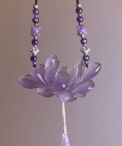 Damhalsband med Lotus- och Pärldetalj Retro Stil 1