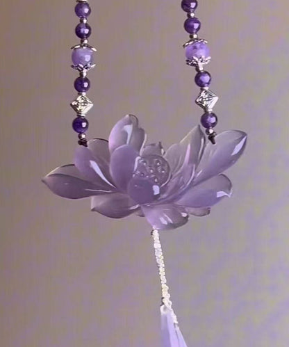 Damhalsband med Lotus- och Pärldetalj Retro Stil 2