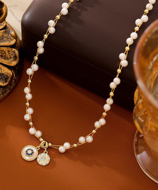 Damhalsband med pärl- och zirkondetaljer 2