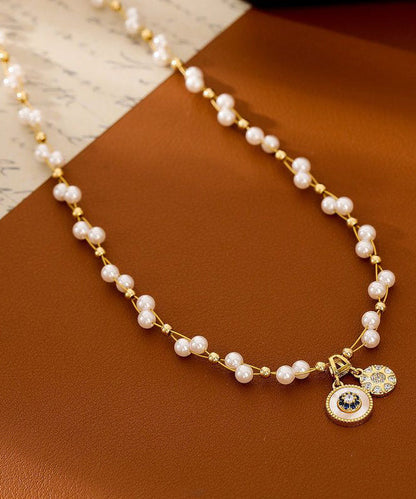 Damhalsband med pärl- och zirkondetaljer 3