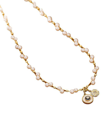 Damhalsband med pärl- och zirkondetaljer 4