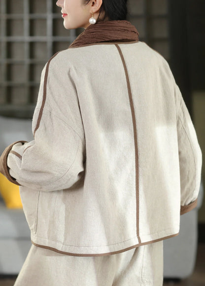 Damjacka Löstaglig Knappficka Patchwork Stil 3