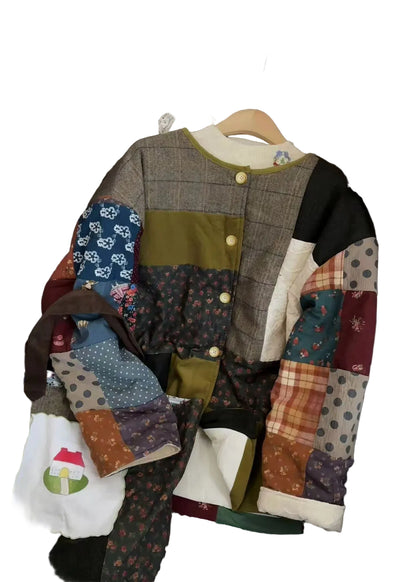 Damjacka Vinter Färgblock O-ringad Med Fickor Plus Size 0