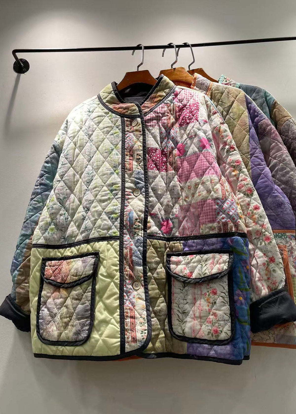 Damjacka Vinter Quiltad Med Fickor 2