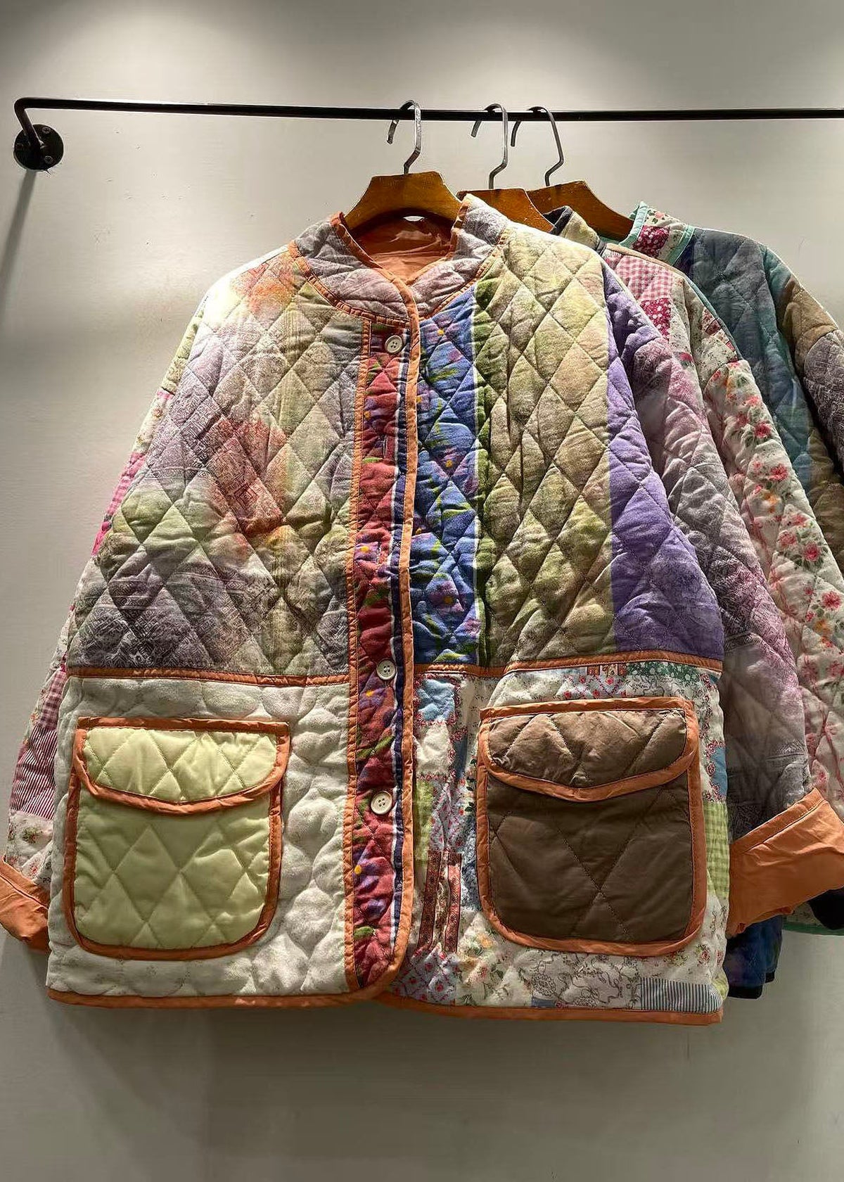 Damjacka Vinter Quiltad Med Fickor 3