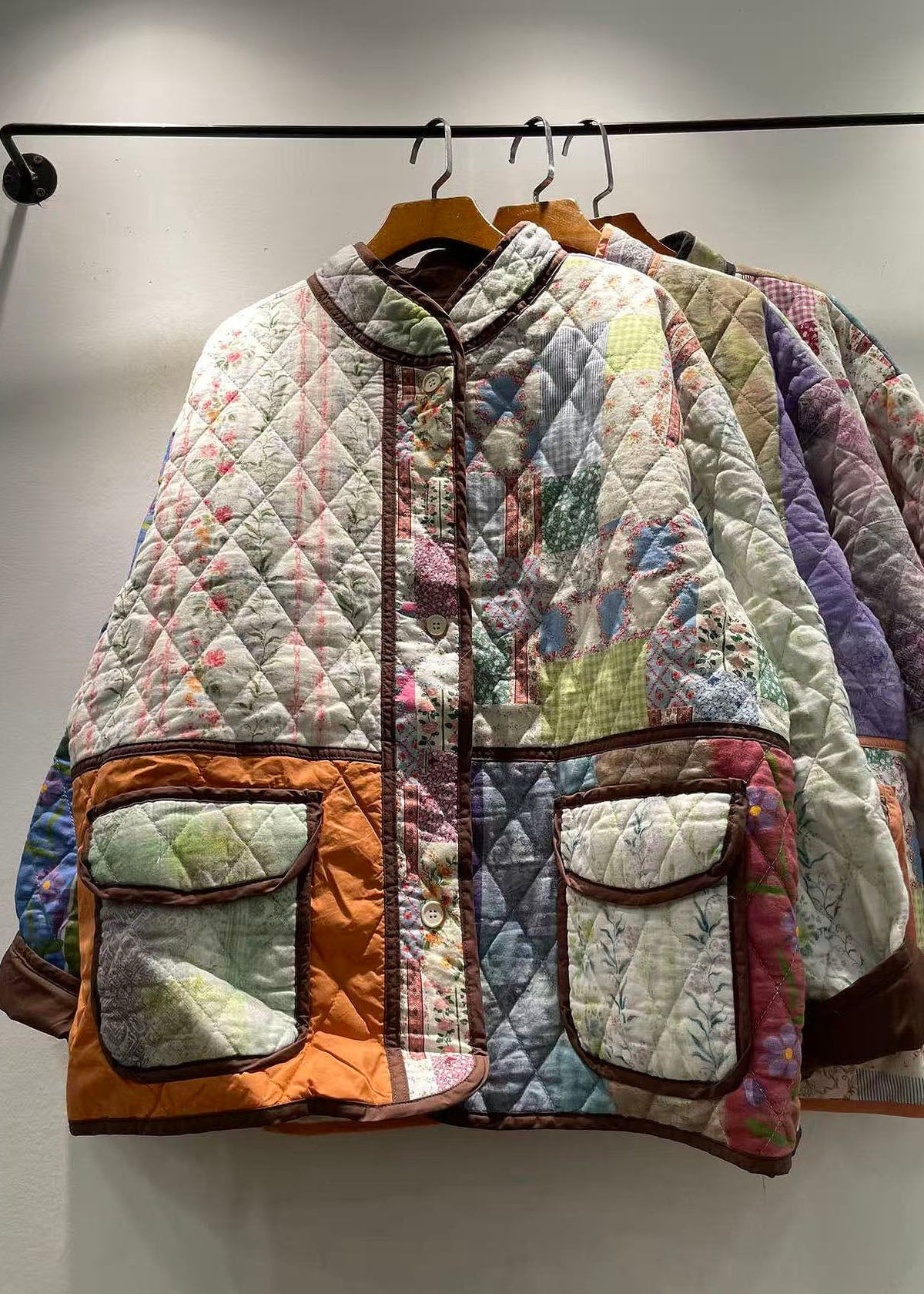 Damjacka Vinter Quiltad Med Fickor 4