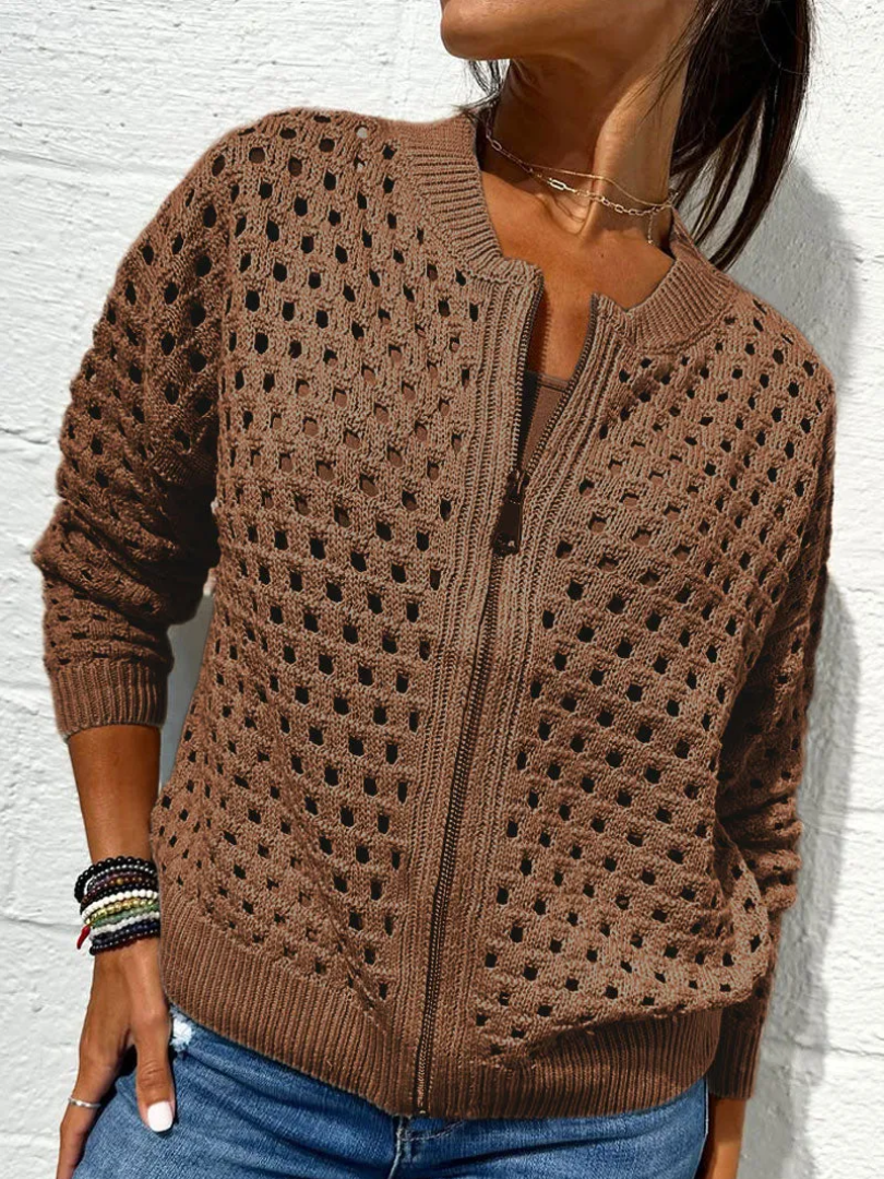 Damjacka med Perforerat Mönster och Dragkedja 3