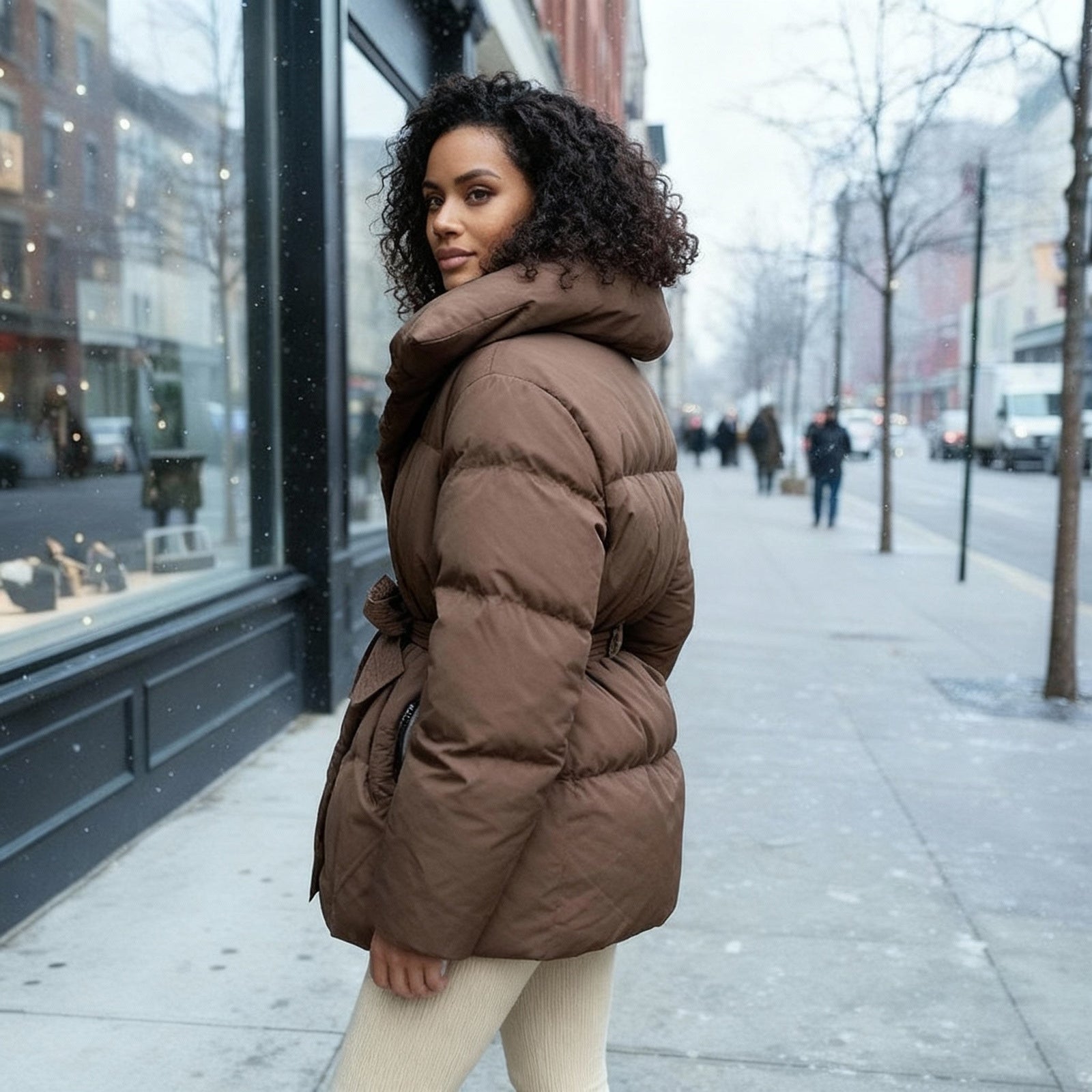 Damjacka med ståkrage och skräddarsydd passform 1