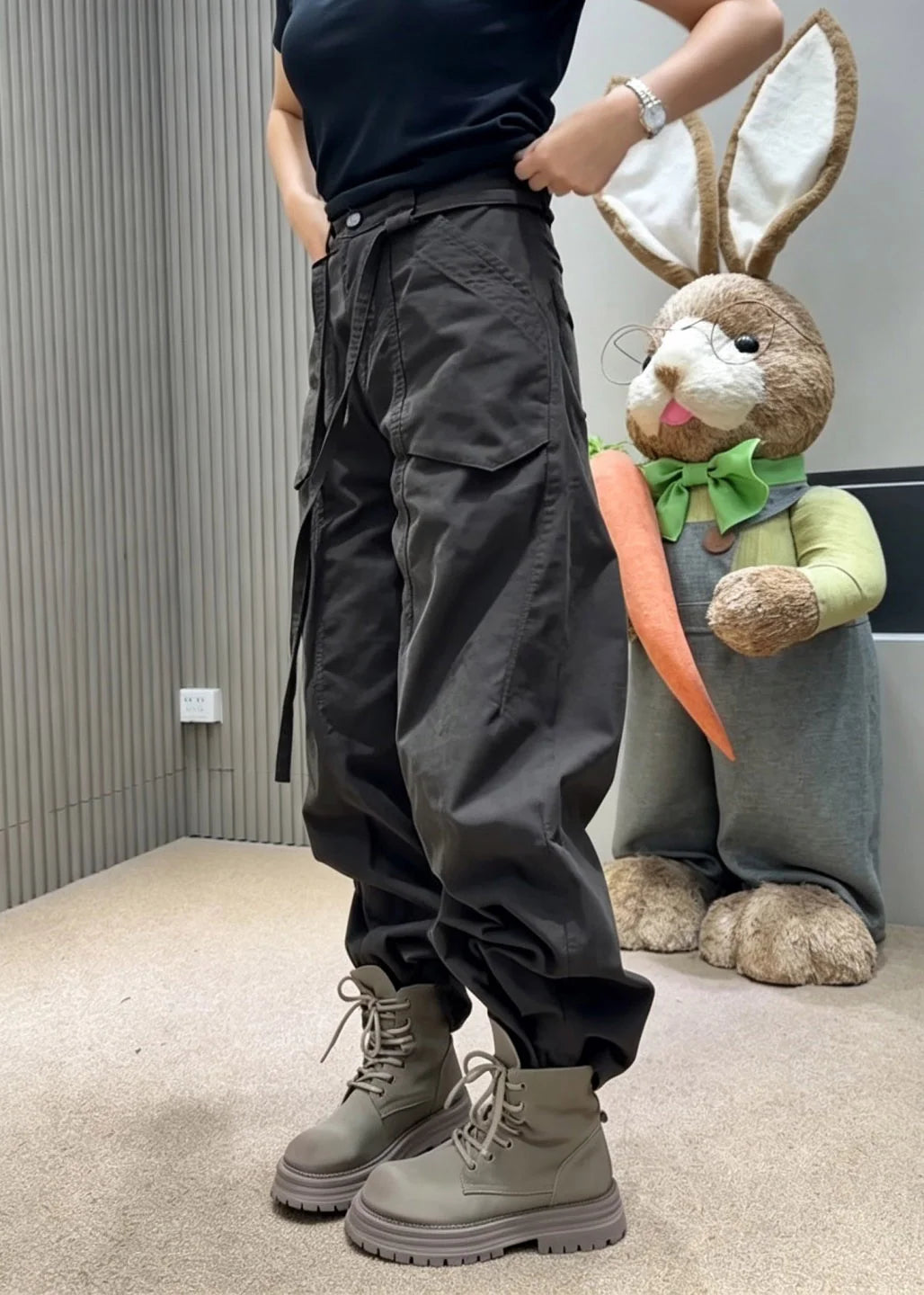 Damjeans med knytmidja och boho-chokladfickor 2