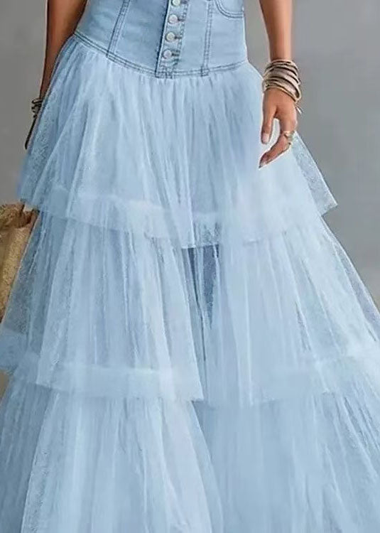 Damkjol Hög Midja Patchwork Sommar 4
