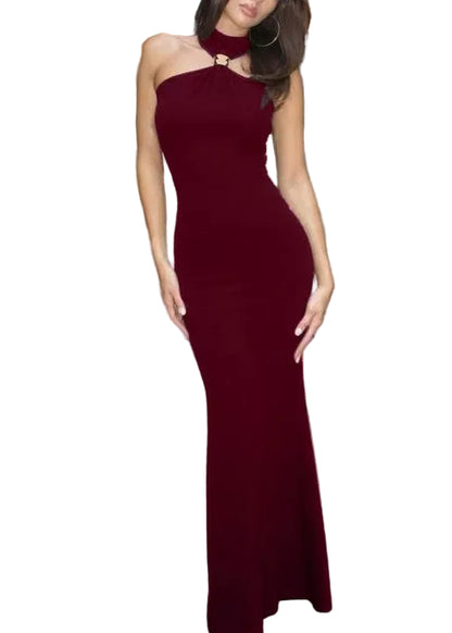 Damklänning Boho Lång Cold Shoulder Slim Fit 0