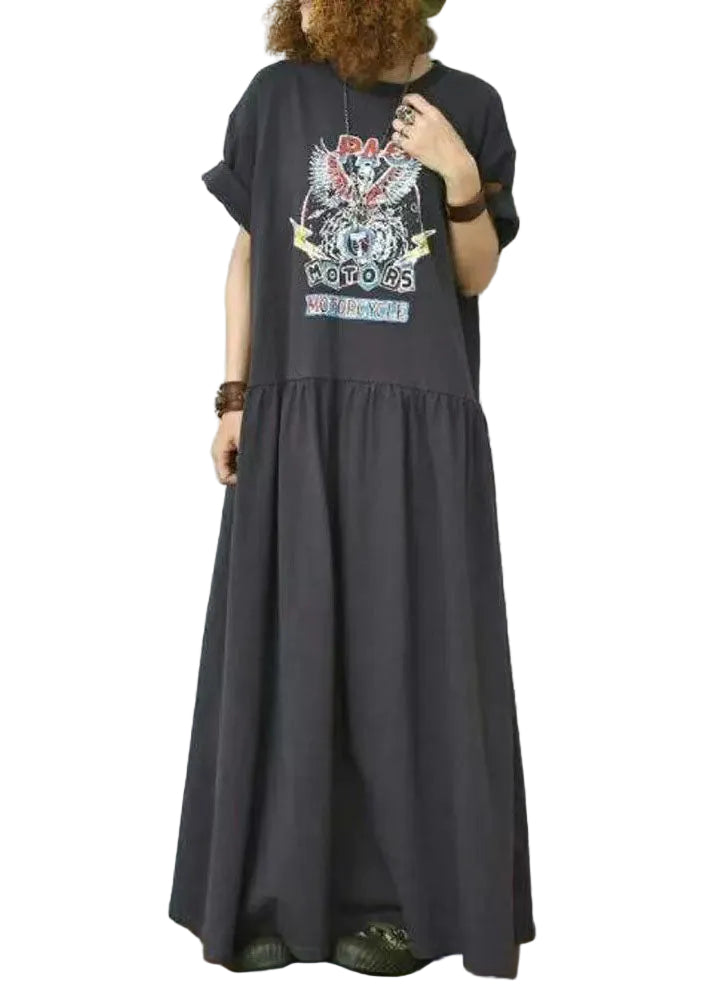 Damklänning Boho Stil Lång Fåll 0