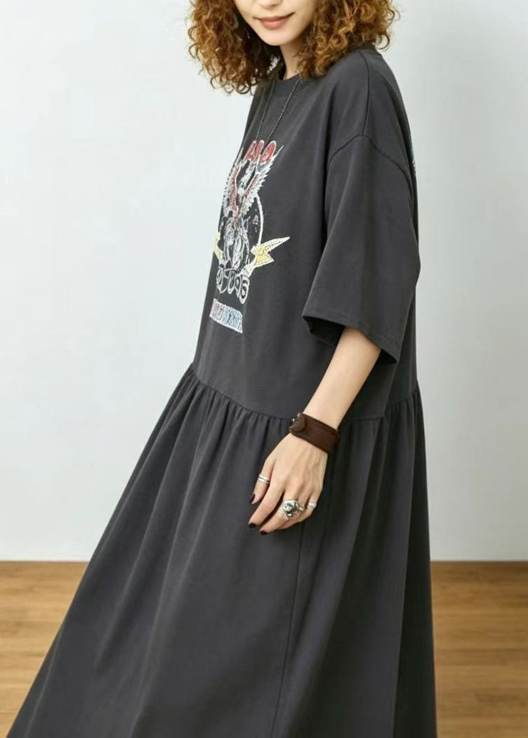Damklänning Boho Stil Lång Fåll 4