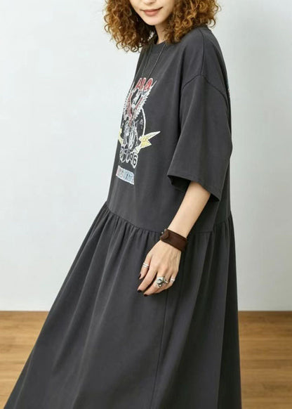 Damklänning Boho Stil Lång Fåll 4