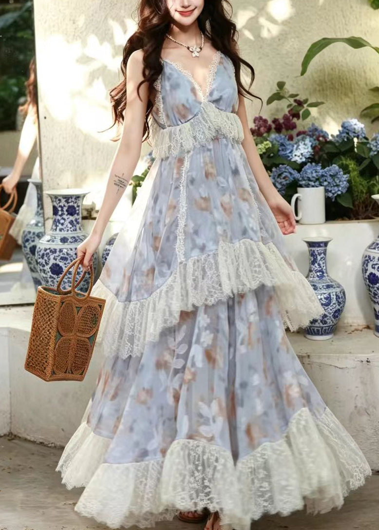 Damklänning Festlig Patchwork Spets Sommarstil 1