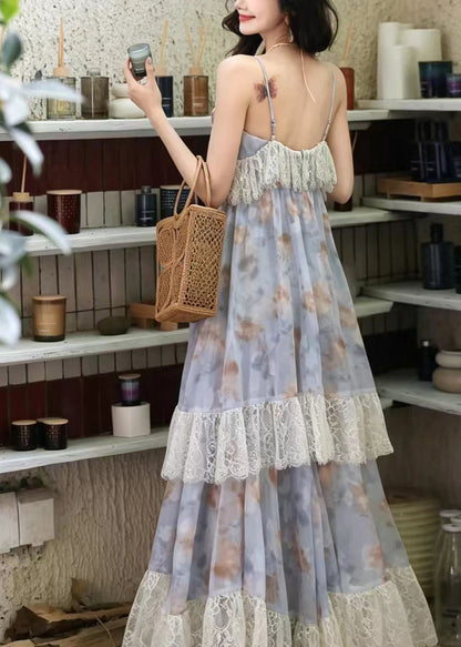 Damklänning Festlig Patchwork Spets Sommarstil 4