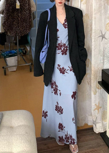 Damklänning Lång V-ringad Ärmlös Stilren 2