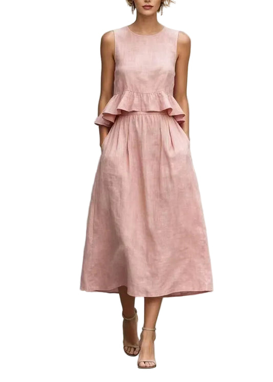 Damklänning O-Neck Sommarstil 0