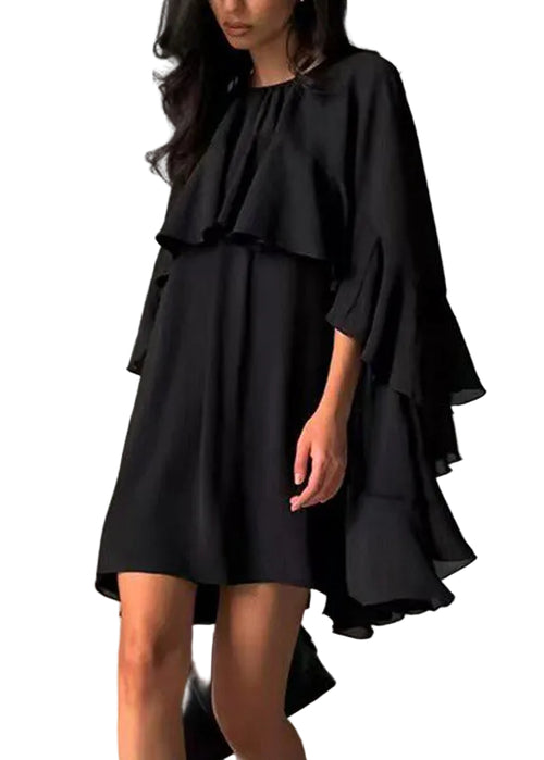 Damklänning O-hals Volangstil Plus Size 0