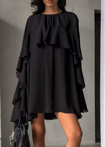 Damklänning O-hals Volangstil Plus Size 1