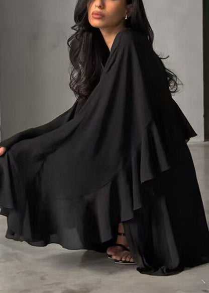 Damklänning O-hals Volangstil Plus Size 3
