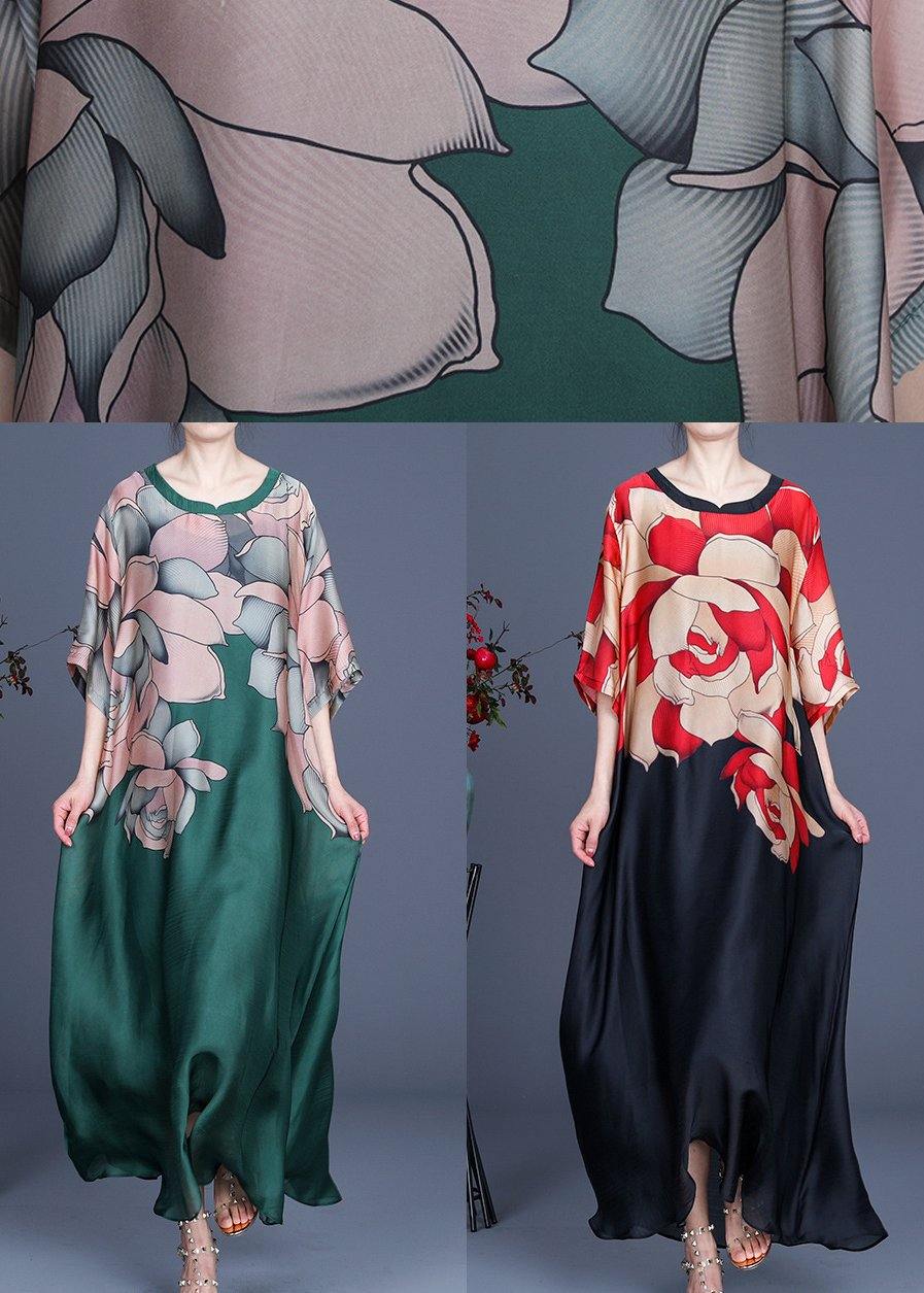 Damklänning i chiffong med tryck och rund halsringning 4