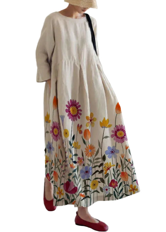 Damklänning med Fickor och Patchwork Design för Vår- och Sommarbruk 10