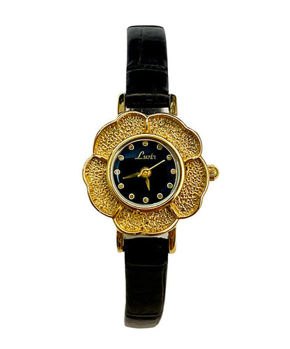 Damklocka med Camellia Quartz-rörelse och läderlegeringsarmband 4