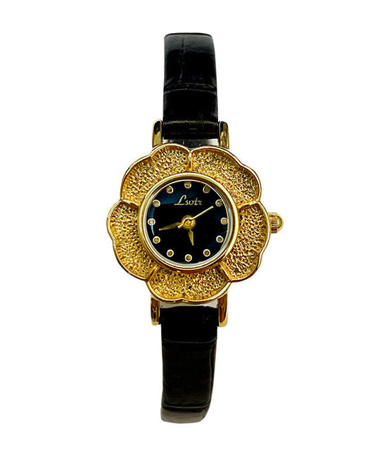 Damklocka med Camellia Quartz-rörelse och läderlegeringsarmband 4