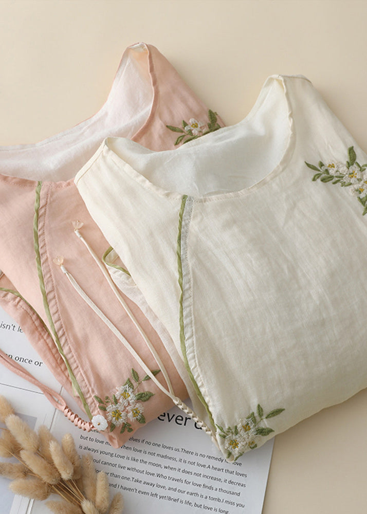 Damlinne Broderad Retro Stil med Kinesiska Knappar 3