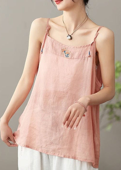 Damlinne Broderad Spaghetti Strap Sommarstil 4